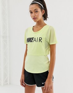 Двухслойная футболка цвета лайма Nike Air - Зеленый