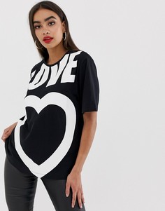 Футболка с логотипом Love Moschino - Черный