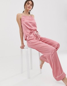 Комбинируемые атласные пижамные брюки ASOS DESIGN - Розовый