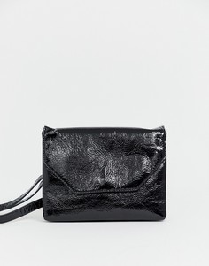 Лакированная сумка через плечо Monki - Черный