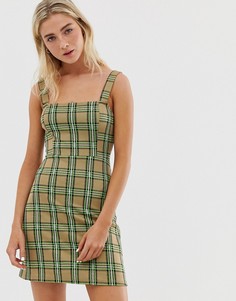 Платье мини в клетку Pull&Bear - Розовый