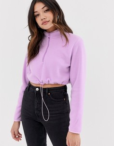 Укороченный флисовый топ с молнией ASOS DESIGN - Фиолетовый