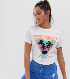 Футболка с принтом ASOS DESIGN Petite - Белый