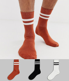 Набор из 3 пар носков с полосами New Look - Мульти