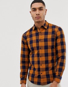 Желтая рубашка в клетку Pull&Bear - Желтый