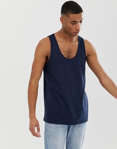 Темно-синяя майка из органического хлопка ASOS DESIGN - Темно-синий