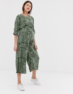 Комбинезон со звериным принтом и поясом на талии ASOS DESIGN Maternity - Мульти