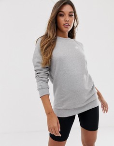 Серый меланжевый свитшот с логотипом adidas Originals Essential - Серый