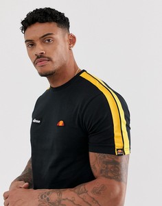 Черная футболка с полосками на рукавах ellesse Crotone - Черный