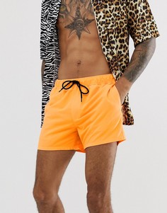 Короткие ярко-оранжевые шорты для плавания ASOS DESIGN - Оранжевый