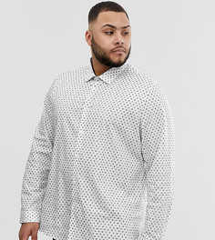 Приталенная рубашка из эластичной ткани с цветочным принтом ASOS DESIGN Plus - Белый