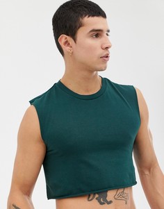 Зеленая укороченная майка из органического хлопка ASOS DESIGN - Зеленый