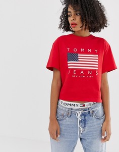 Свободная футболка с логотипом Tommy Jeans - Красный