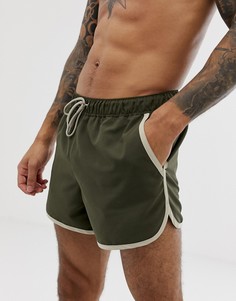 Шорты для плавания цвета хаки ASOS DESIGN - Зеленый