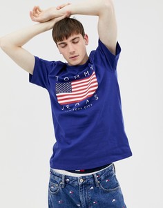 Темно-синяя футболка с логотипом Tommy Jeans US Flag Capsule - Синий