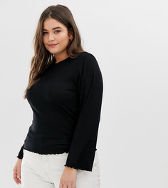 Топ в рубчик ASOS DESIGN Curve - Черный
