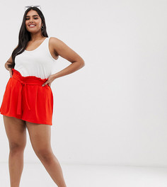 Шорты с завязкой на талии и отделкой ASOS DESIGN Curve - Красный