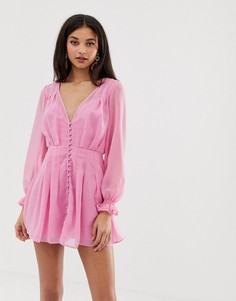Платье мини на пуговицах Finders Keepers - Розовый