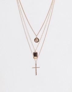 Многорядное ожерелье с подвеской Missguided - Золотой