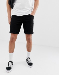 Черные джинсовые шорты узкого кроя ASOS DESIGN - Черный