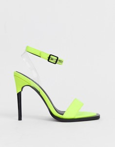 Салатовые босоножки на каблуке ASOS DESIGN Harris - Зеленый