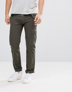 Брюки карго цвета хаки с манжетами Celio - Зеленый