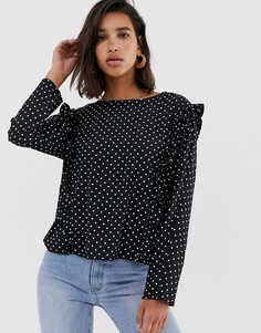 Блузка в горошек с расклешенными вставками Vero Moda - Мульти