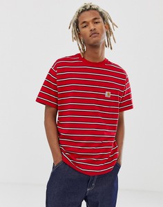Красная футболка в полоску с карманом Carhartt WIP Houston - Красный