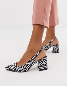 Туфли на среднем каблуке с ремешком через пятку ASOS DESIGN Samson - Мульти
