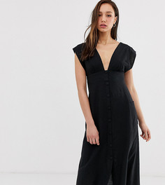Платье миди на пуговицах с открытой спиной ASOS DESIGN Tall - Черный