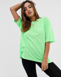 Свободная неоново-зеленая футболка ASOS DESIGN - Зеленый