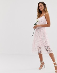 Кружевное платье миди Ted Baker bridal premium - Розовый