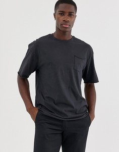 Черная футболка с нагрудным карманом и необработанным краем Jack & Jones Originals - Черный