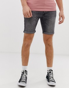 Выбеленные черные джинсовые шорты Jack & Jones - Черный