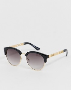 Черные солнцезащитные очки в стиле ретро River Island - Черный