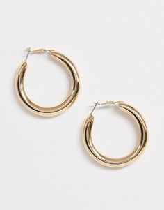 Золотистые массивные серьги-кольца Monki - Золотой