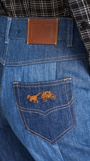 Coach 1941 Denim Patchwork Pleated Trousers