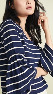 Madewell Ruffle Sleeve Top in Irwin Stripe