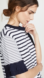 Clu Mixed Media Striped Top