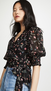 GANNI Printed Georgette Top