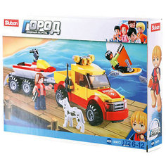 Конструктор Sluban "Пляжные спасатели: Внедорожник-буксир и аквабайк", 172 детали