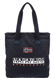 Синяя хлопковая сумка с длинными ручками Napapijri