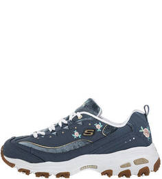 Синие кроссовки на массивной подошве Skechers