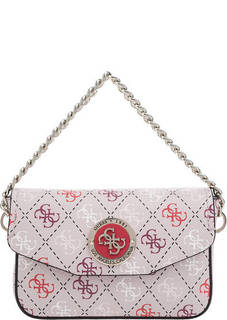 Розовая поясная сумка с откидным клапаном Guess