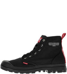 Текстильные ботинки черного цвета с каблуком Palladium