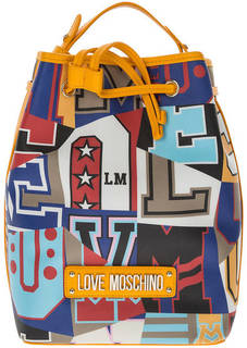 Сумка-рюкзак с разноцветным принтом Love Moschino