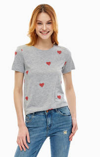 Хлопковая футболка с контрастным принтом Only