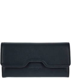 Синий кожаный кошелек с двумя отделами для купюр Lancaster