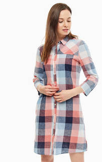Хлопковое платье в клетку на пуговицах Barbour