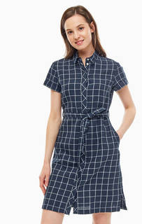 Льняное платье-рубашка с поясом Barbour